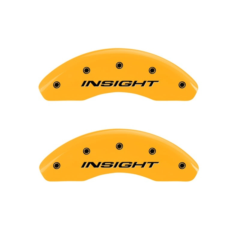 MGP Front set 2 Caliper Covers Engraved Front Insight Yellow finish black ch MGP