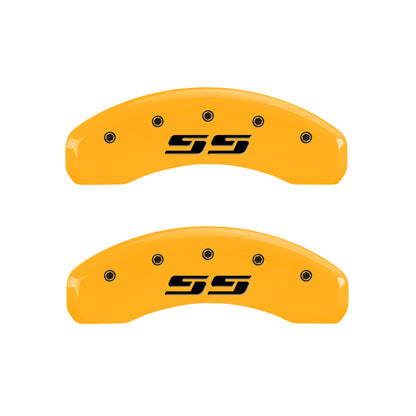 MGP 4 Caliper Covers Engraved Front & Rear Silverado SS Yellow Finish Black Char 2001 Chevy Tahoe MGP