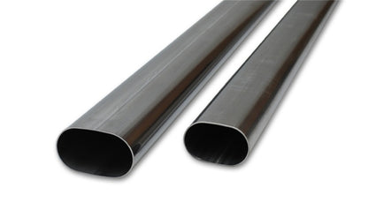 Vibrant 3in Oval (Nominal Size) T304 SS Straight Tubing (16 ga) - 5 foot length - eliteracefab.com