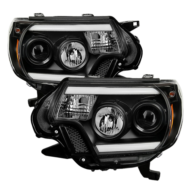 Spyder Toyota Tacoma 12-15 Projector Headlights Light Bar DRL Black PRO-YD-TT12-LBDRL-BK - eliteracefab.com