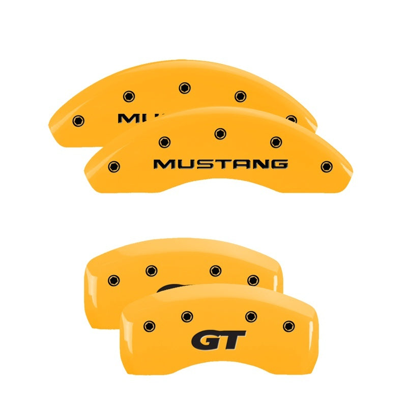 MGP Front set 2 Caliper Covers Engraved Front Oval logo/Ford Yellow finish black ch MGP