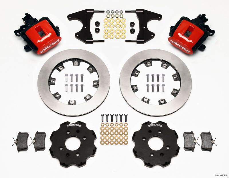 Wilwood Combination Parking Brake Rear Kit 12.19in Red Civic / Integra Drum 2.46 Hub Offset Wilwood
