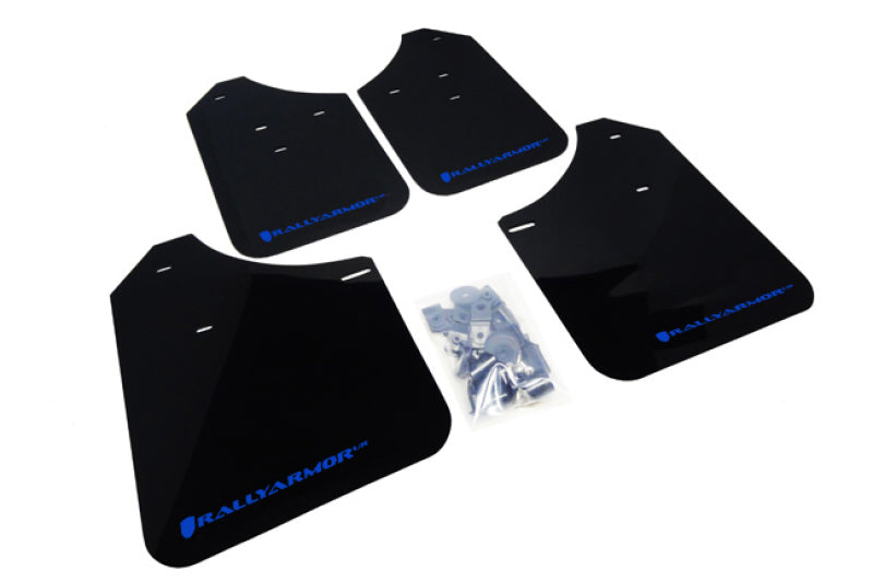 Rally Armor UR Mudflaps Black Urethane Blue Logo 2002-2007 Impreza / 2002-2007 WRX / 2004-2007 STI - eliteracefab.com