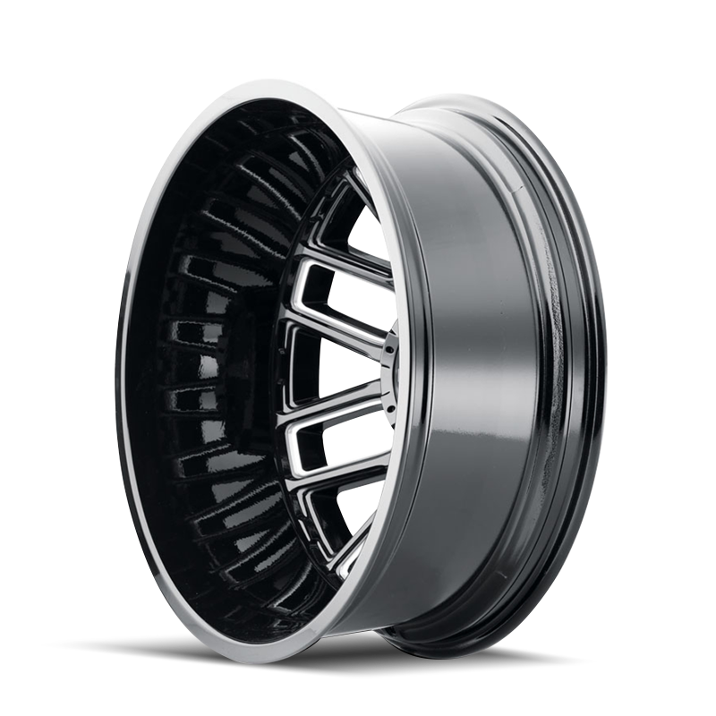 Mayhem 8107D Cogent Dually 20x8.25/8x165.1 BP/-192mm Offset/121.3mm Hub Black w/ Milled Spokes Wheel Mayhem