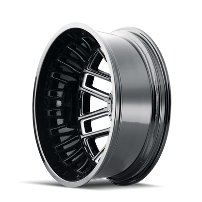 Mayhem 8107D Cogent Dually 20x8.25 / 8x200 BP / -192mm Offset / 142mm Hub Blk w/ Milled Spokes Wheel Mayhem