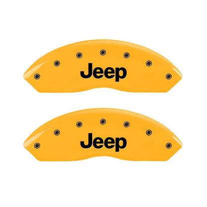 MGP 2 Caliper Covers Engraved Front Jeep Yellow Finish Black Characters 2006 Jeep Wrangler MGP