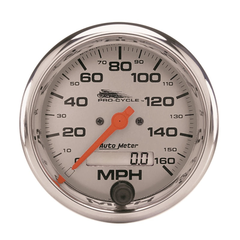 Autometer Pro-Cycle Gauge Speedo 3 3/4in 160 Mph Elec Silver 19356