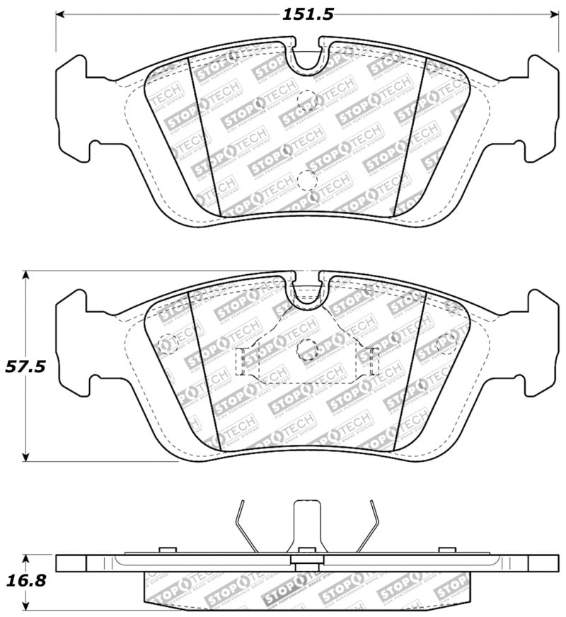 STOPTECH 96-02 BMW Z3 / 03-08 Z4 / 97-00 323 / 10/90-99 325/328 (E30/E36) FRONT BRAKE PADS, 309.05580 - eliteracefab.com