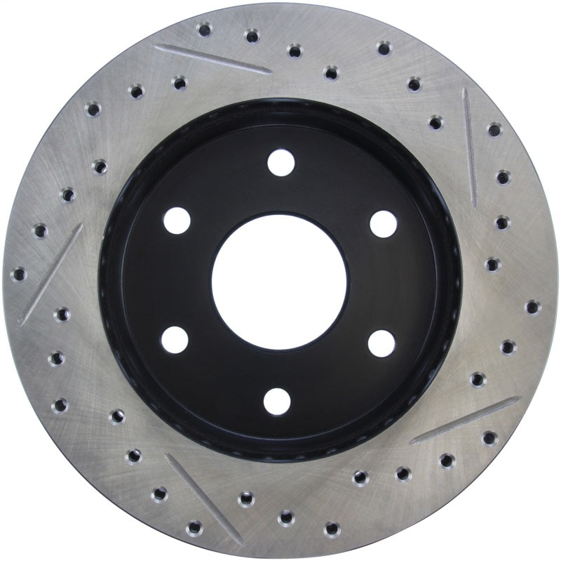 StopTech 92-00 GMC Suburban 1500 4WD (6 lug) Front Right Slotted & Drilled Rotor Stoptech