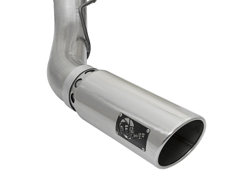 aFe LARGE BORE HD 5in 409-SS DPF-Back Exhaust w/Polished Tip 2017 Ford Diesel Trucks V8 6.7L (td) - eliteracefab.com