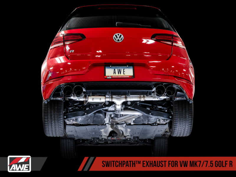 AWE Tuning 15-17 Volkswagen Golf R MK7 Track Edition Exhaust - Diamond Black Tips (102mm) - eliteracefab.com