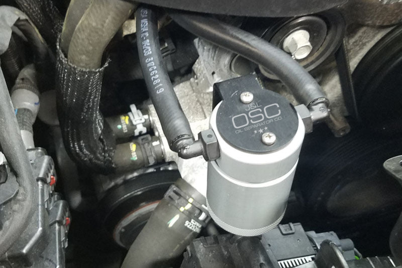 J&L 16-17 Chevrolet SS 6.2L Passenger Side Oil Separator 3.0 - Clear Anodized J&L