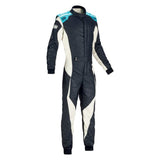 OMP Tecnica Evo Overall My21 Navy/Cyan - Size 62 (Fia 8856-2018)