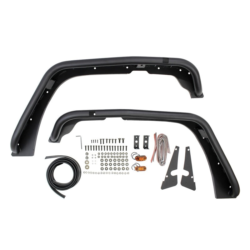 Westin/Snyper 07-17 Jeep Wrangler Tube Fenders - Front - Textured Black - eliteracefab.com