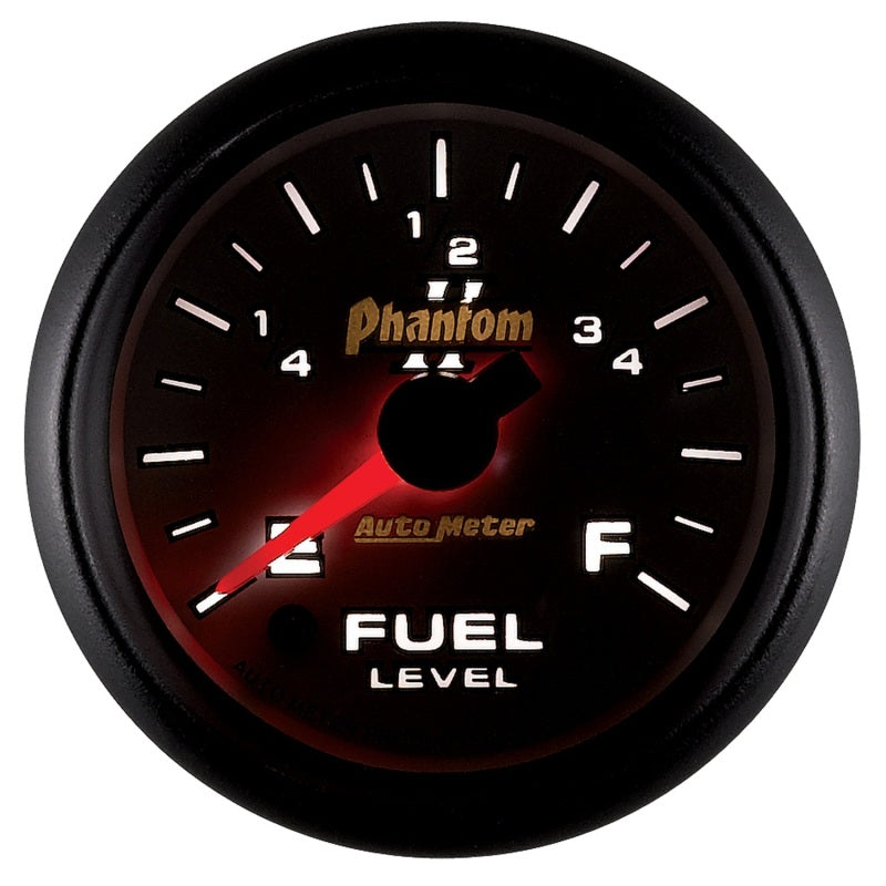 Autometer Phantom II 52mm Full Sweep Electronic 0-280 ohm Fuel Level Programmable E-F Range Gauge 7510