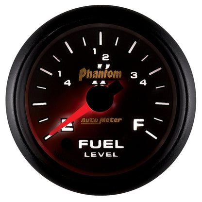 Autometer Phantom II 52mm Full Sweep Electronic 0-280 ohm Fuel Level Programmable E-F Range Gauge 7510