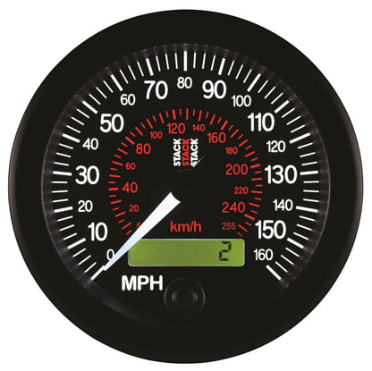 Autometer Stack Instruments 88MM 0-160 MPH / 260 KM/H Programmable Speedometer - Black ST3801