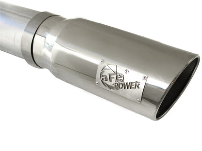 aFe ATLAS 5in DPF-Back Alum Steel Exhaust System Polished Tip GM Diesel Trucks 7.5-10 V8-6.6L td LMM aFe