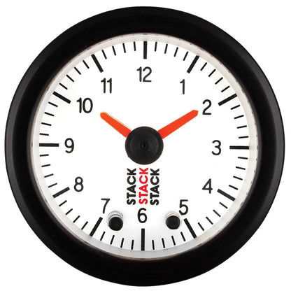 Autometer Stack Analog Clock Gauge - White ST3367