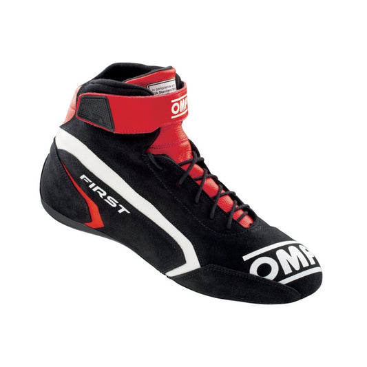 OMP First Auto Racing Shoes - Red/Black - EU 47/US 13 - FIA & SFI Approved