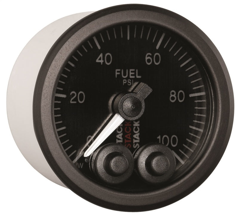 Autometer Stack Instruments Pro Control 52mm 0-100 PSI Fuel Pressure Gauge - Black (1/8in NPTF Male) ST3506