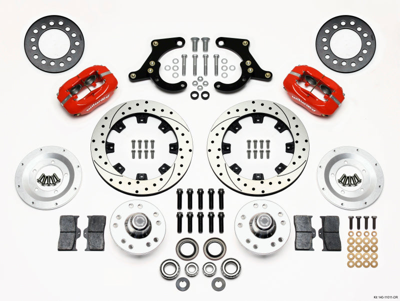 Wilwood Forged Dynalite Front Kit 11.75in Drilled Red 59-64 Chevy Impala / 63-64 Corvette Wilwood