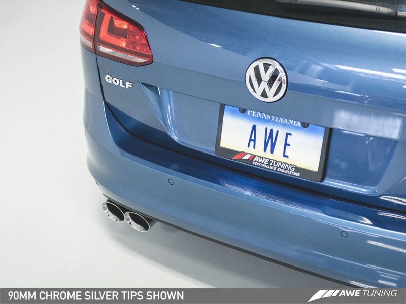 AWE Tuning VW MK7 Golf SportWagen Touring Edition Exhaust w/Chrome Silver Tips (90mm) - eliteracefab.com