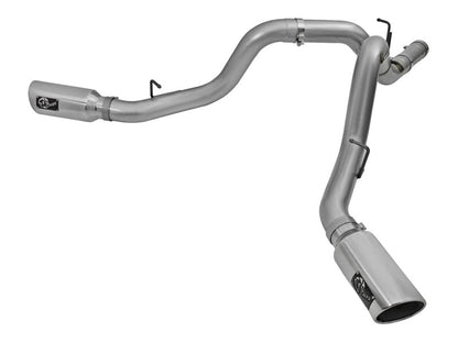 aFe LARGE Bore HD 4in Dual DPF-Back SS Exhaust w/Polished Tip 16-17 GM Diesel Truck V8-6.6L (td) LML aFe