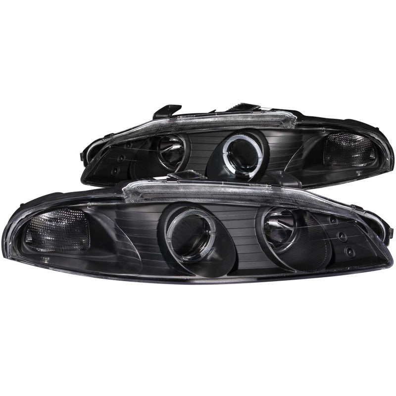 ANZO 121377 - ANZO USA Mitsubishi Eclipse Projector Headlights W/ Halo Black G2; 1997-1999 - eliteracefab.com