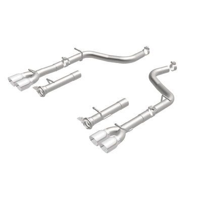 MagnaFlow Axle-Back, SS, 2.5in, Quad Split Rear 3.5in Tip 2015 Dodge Challenger R/T 5.7L Magnaflow