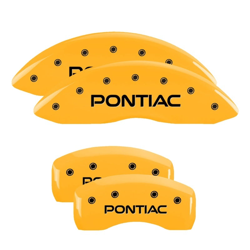 MGP 4 Caliper Covers Engraved Front Pontiac Rear Arrow Yellow Finish Blk Char 2001 Pontiac Firebird MGP