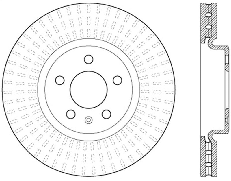 StopTech 12-16 Audi A4 Cryo Slotted Front Right Sport Brake Rotor Stoptech