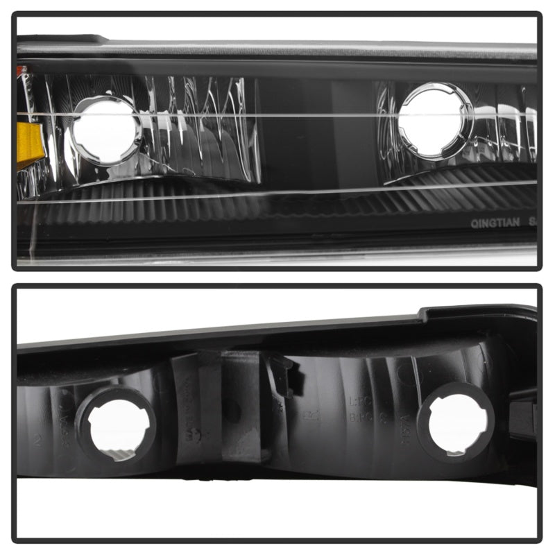 Xtune Chevy Colorado 04-12 OEM Headlights w/ Bumper Lights Black HD-JH-CCOL04-SET-BK - eliteracefab.com