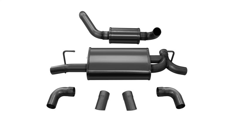 Corsa 18+ Jeep Wrangler JL 2.5in Dual Rear Turn Down Exit Black Touring Axle-Back Exhaust CORSA Performance