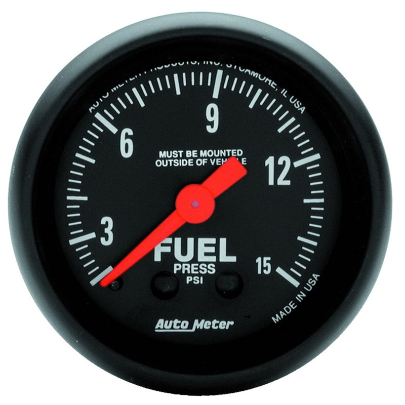 Autometer Z Series 2-1/16in 15 PSI Mechanical Fuel Pressure Gauge 2603