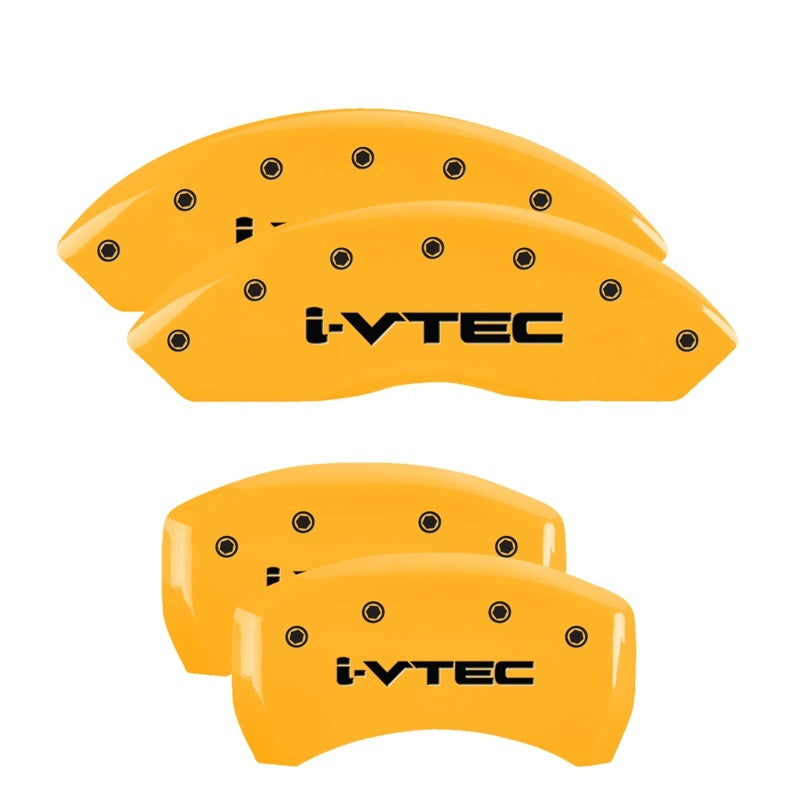MGP 4 Caliper Covers Engraved Front Acura Rear TSX Yellow Finish Black Char 2005 Acura TSX MGP