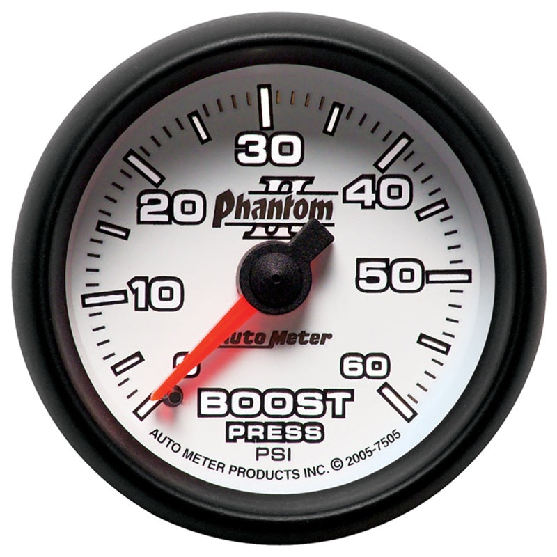 Autometer Phantom II 52.4mm Mechanical 0-60 PSI Boost Gauge 7505