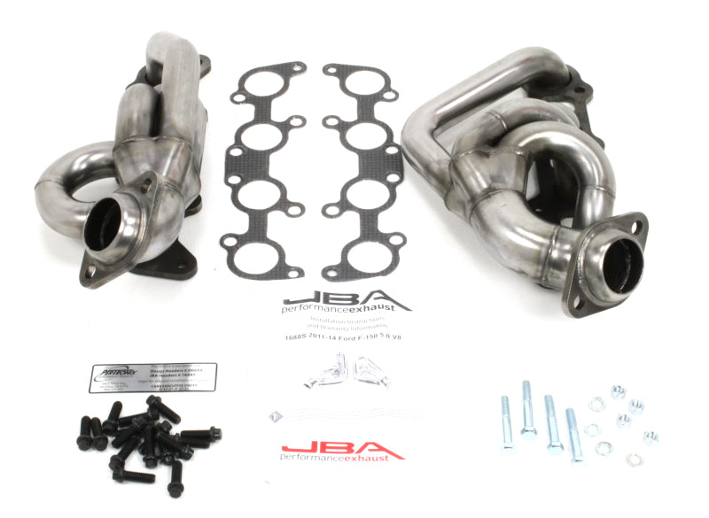 JBA 11-14 Ford F-150 5.0L Coyote 1-5/8in Primary Raw 409SS Cat4Ward Header - eliteracefab.com