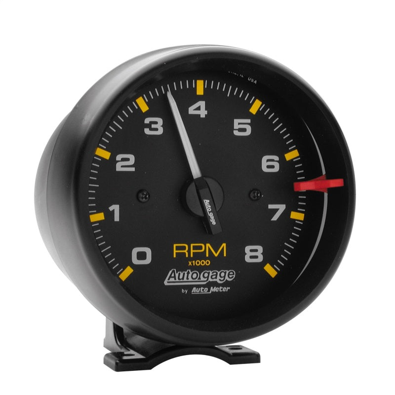 AutoMeter GAUGE; TACHOMETER; 3 3/4in.; 8K RPM; PEDESTAL; BLK DIAL BLK CASE; AUTOGAGE - eliteracefab.com