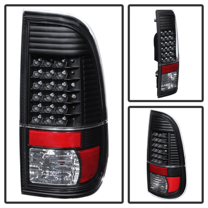 Xtune Ford Super Duty 08-15 LED Tail Lights Black ALT-JH-FS08-LED-BK - eliteracefab.com