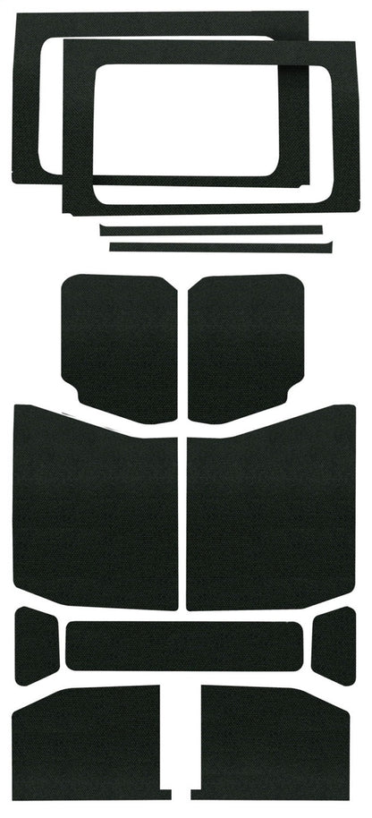 DEI 18-23 Jeep Wrangler JL 4-Door Boom Mat Complete Headliner Kit - 13 Piece - Black DEI