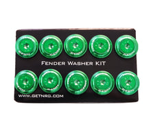 Load image into Gallery viewer, NRG Fender Washer Kit w/Color Matched M6 Bolt Rivets For Plastic (Green) - Set of 10 - FW-150GN