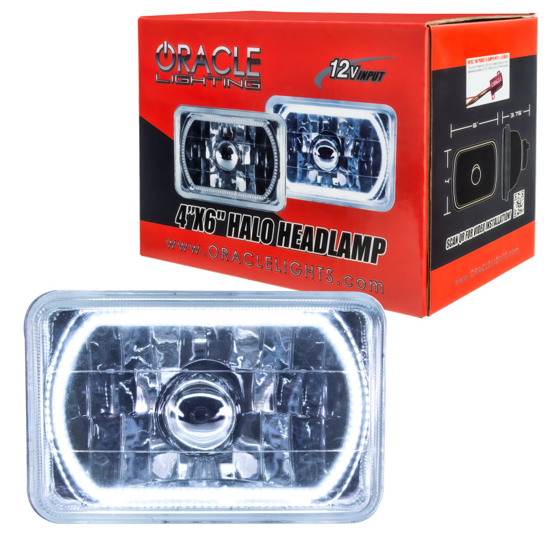 Oracle Pre-Installed Lights 4x6 IN. Sealed Beam - White Halo - eliteracefab.com