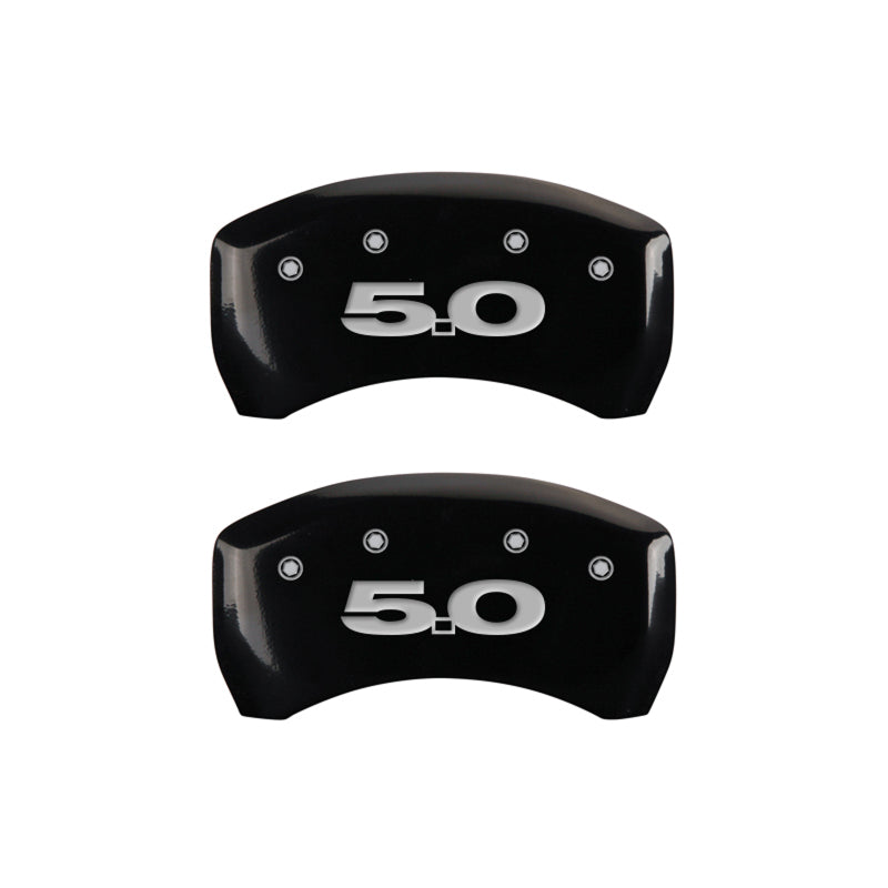 MGP 4 Caliper Covers Engraved Front Mustang Engraved Rear 50 Black finish silver ch - eliteracefab.com