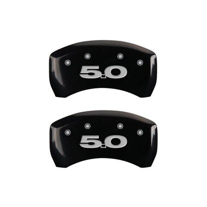 MGP Rear set 2 Caliper Covers Engraved Rear Cobra Black finish silver ch MGP
