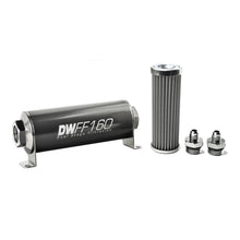 Load image into Gallery viewer, DeatschWerks Stainless Steel 6AN 100 Micron Universal Inline Fuel Filter Housing Kit (160mm)