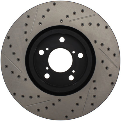 StopTech 07-08 Acura MDX SportStop Slotted & Drilled Right Front Rotor - eliteracefab.com