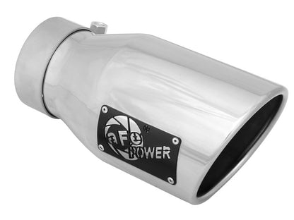 aFe MACH Force-Xp 3in Inlet x 4-1/2in Outlet x 9in Length 304 Stainless Steel Exhaust Tip aFe