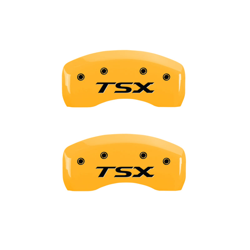 MGP 4 Caliper Covers Engraved Front Acura Rear TSX Yellow Finish Black Char 2005 Acura TSX MGP