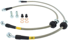 Load image into Gallery viewer, STOPTECH 08-10 MITSUBISHI LANCER STAINLESS STEEL FRONT BRAKE LINES, 950.46008 - eliteracefab.com